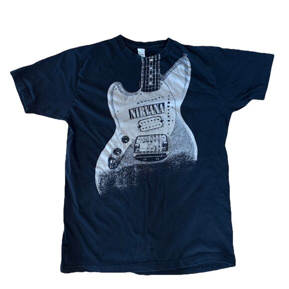 Authentic Tultex 2005 Black Nirvana Guitar Graphic Short Sleeve Size Large - Picture 1 of 8